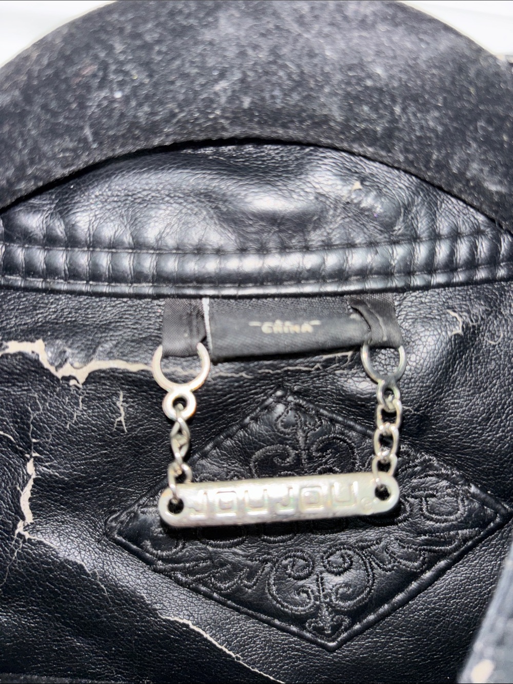 Black Faux Leather Moto Jacket - Classic Biker Style - Picture 4 of 8